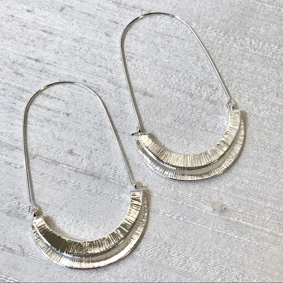 Anthro Myra Silver Hoop Earrings - Picture 9 of 9